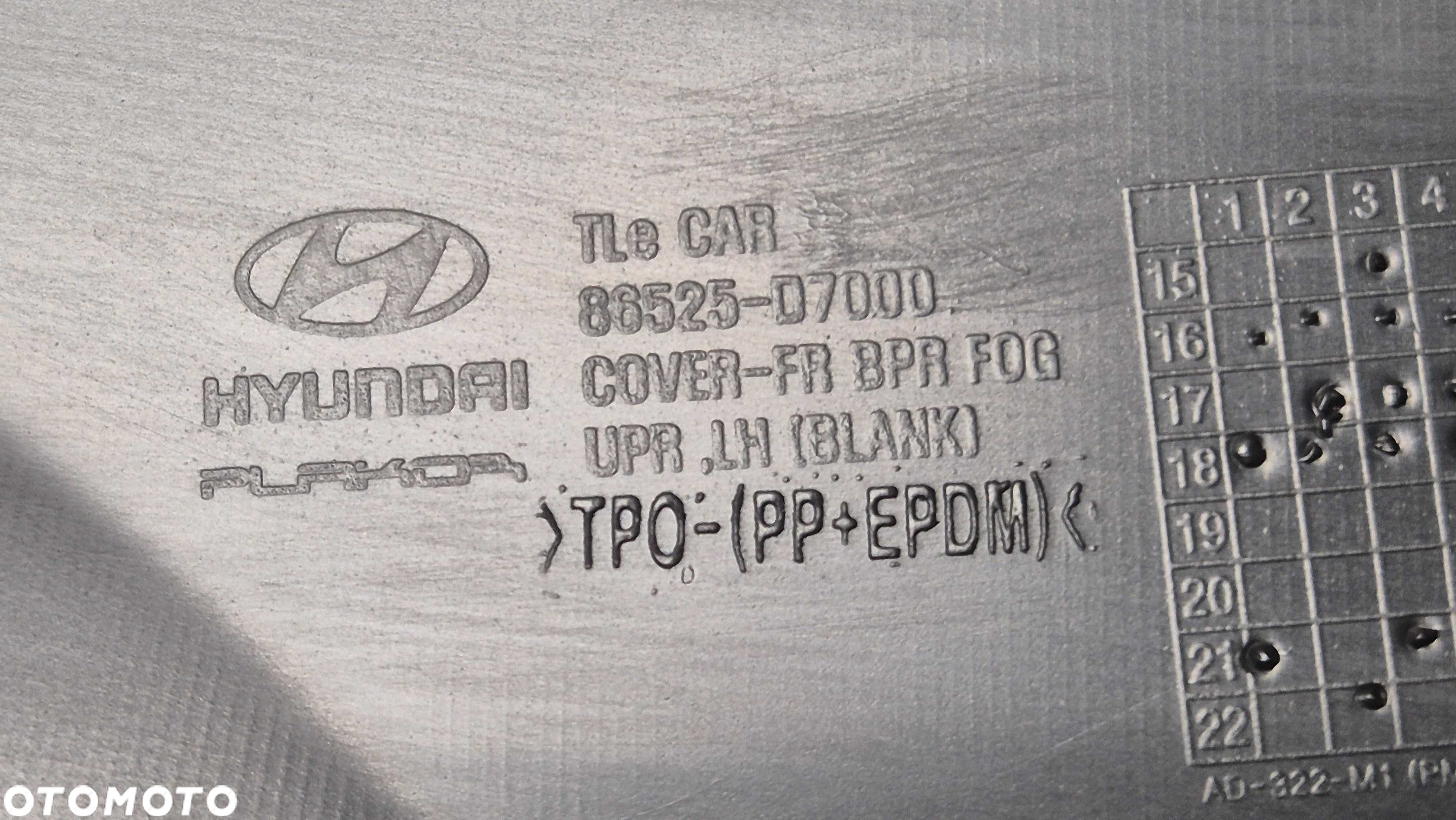Kratka zaślepka zderzaka PRZÓD LEWA Hyundai Tucson III OE 86525-D7000 - 8