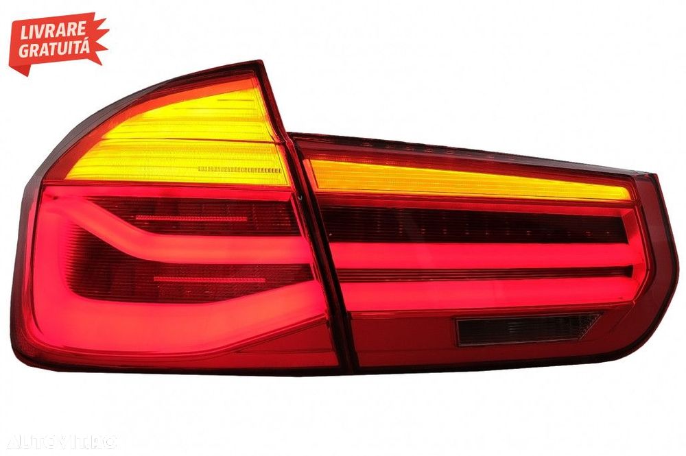 Stopuri LED BMW Seria 3 F30 (2011-2019) Rosu Clar LCI Design cu Semnal - 7