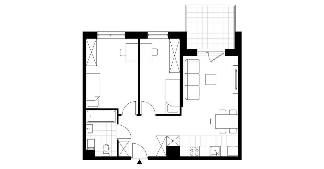 3-pokojowe mieszkanie 51m2 + balkon - Pełny obrazek: 4/9