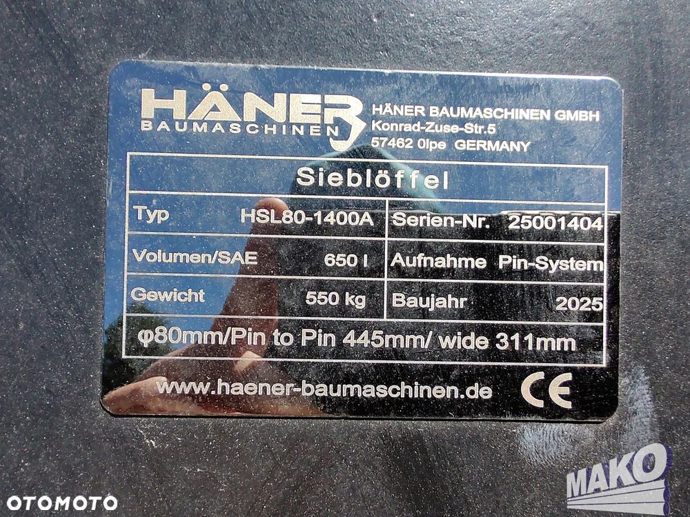 NOWA Łyżka Haner 137cm przesiewna do koparki Miller fi 80 - 7
