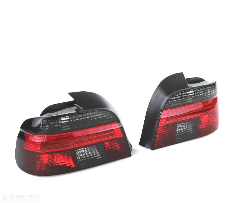 FAROLINS TRASEIROS BMW E39 95-00 PRETO VERMELHO - 3