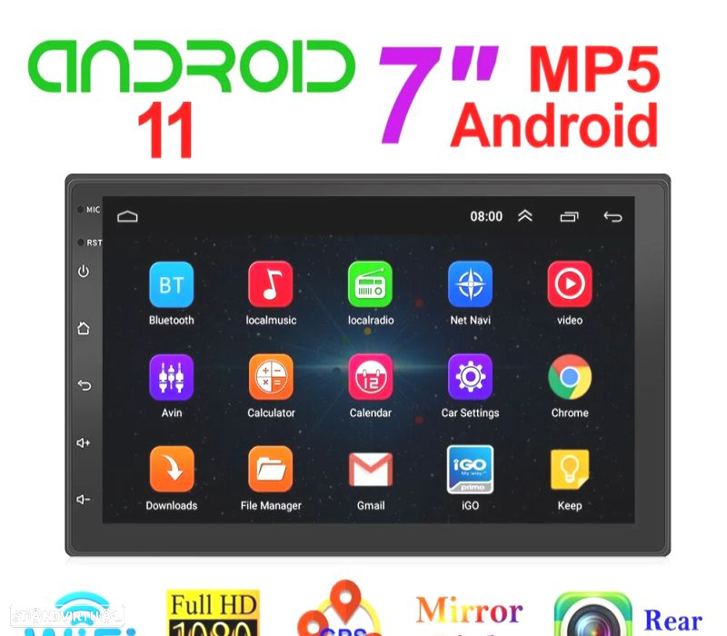 AUTO RADIO 2DIN 7 TÁCTIL ANDROID 11.0 GPS BLUETOOTH USB SD - 2