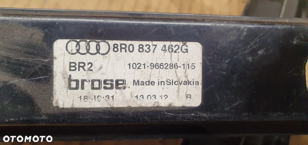Mechanizm podnośnik szyby prawy przód Audi Q5 8R0837462G - 5