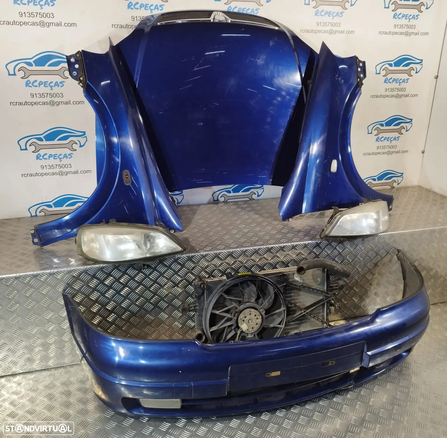 FRENTE COMPLETA OPEL ASTRA G T98 CAPOT PARACHOQUES GUARDA-LAMAS OTICAS FRENTE FIBRA RADIADOR VENTILADOR REFORÇO - 3