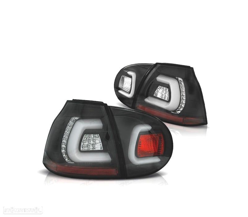 FAROLINS TRASEIROS LED PARA VOLKSWAGEN VW GOLF 5 MK V 03-08 PRETO - 1