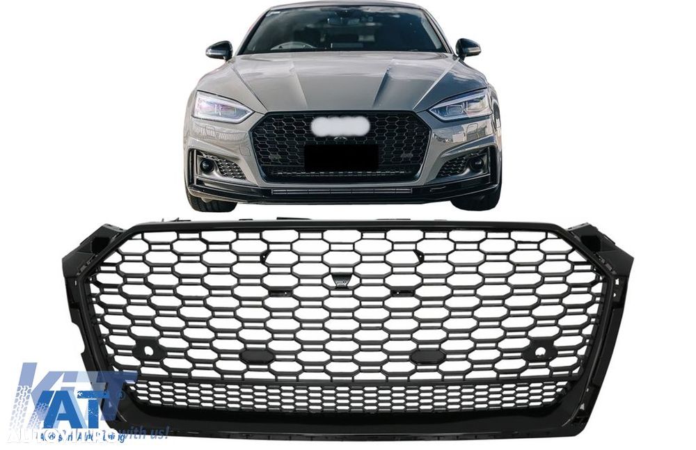 Grila Centrala Audi A5 F5 (2017-2019) RS Design Negru Lucios - 1