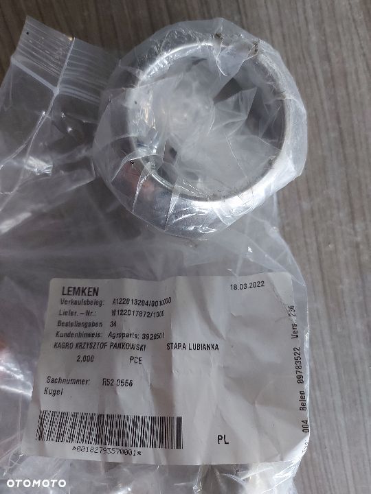 Kula zaworu + uszczelniacze opryskiwacz Lemken  R520556 R520560 R520552 - 1