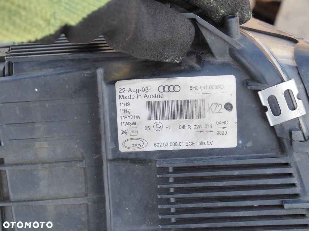 Lampa przód przednia lewa Audi A4 B6 Cabrio 8H0941003AD Anglik - 3