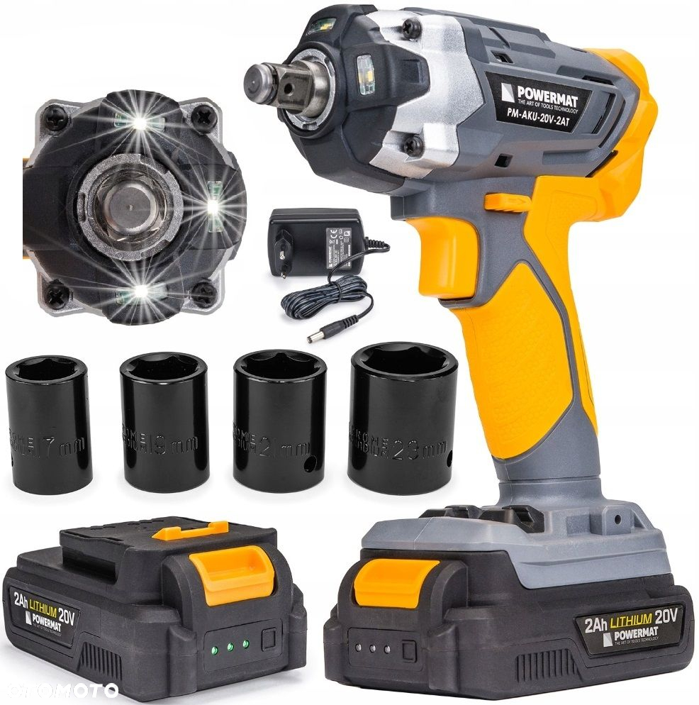 KLUCZ UDAROWY AKUMULATOROWY 20V 350NM 1/2" ADAPTER WALIZKA 4 NASADKI DO KÓŁ - 2