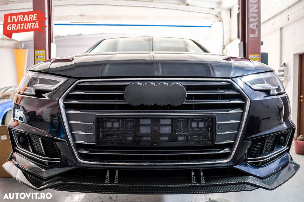 Prelungire Bara Fata Lip Audi A4 B9 8W S-Line (2016-2018) Carbon Look- livrare gratuita - 17