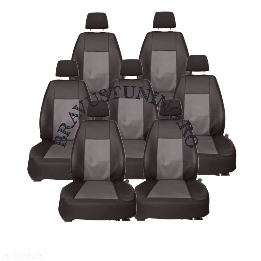 Huse scaun auto dedicate Sharan 5 / 7 locuri Piele Ecologica - 6