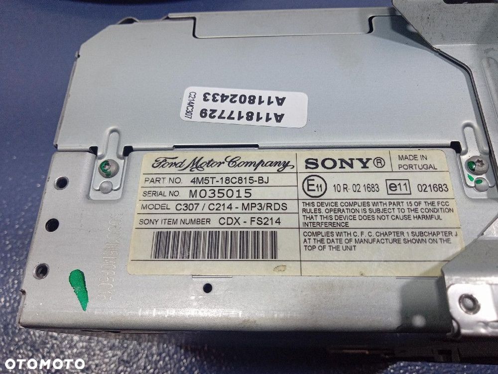 FORD FOCUS MK2 RADIO CD 4M5T18C815BJ - 7