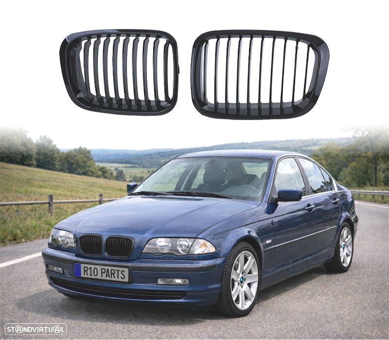GRELHAS BMW E46 4P 98-01 PRETO BRILHANTE - 1