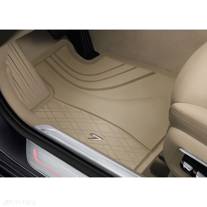 Set covorase cauciuc fata bej originale Bmw seria 7 G11/G12 - 1