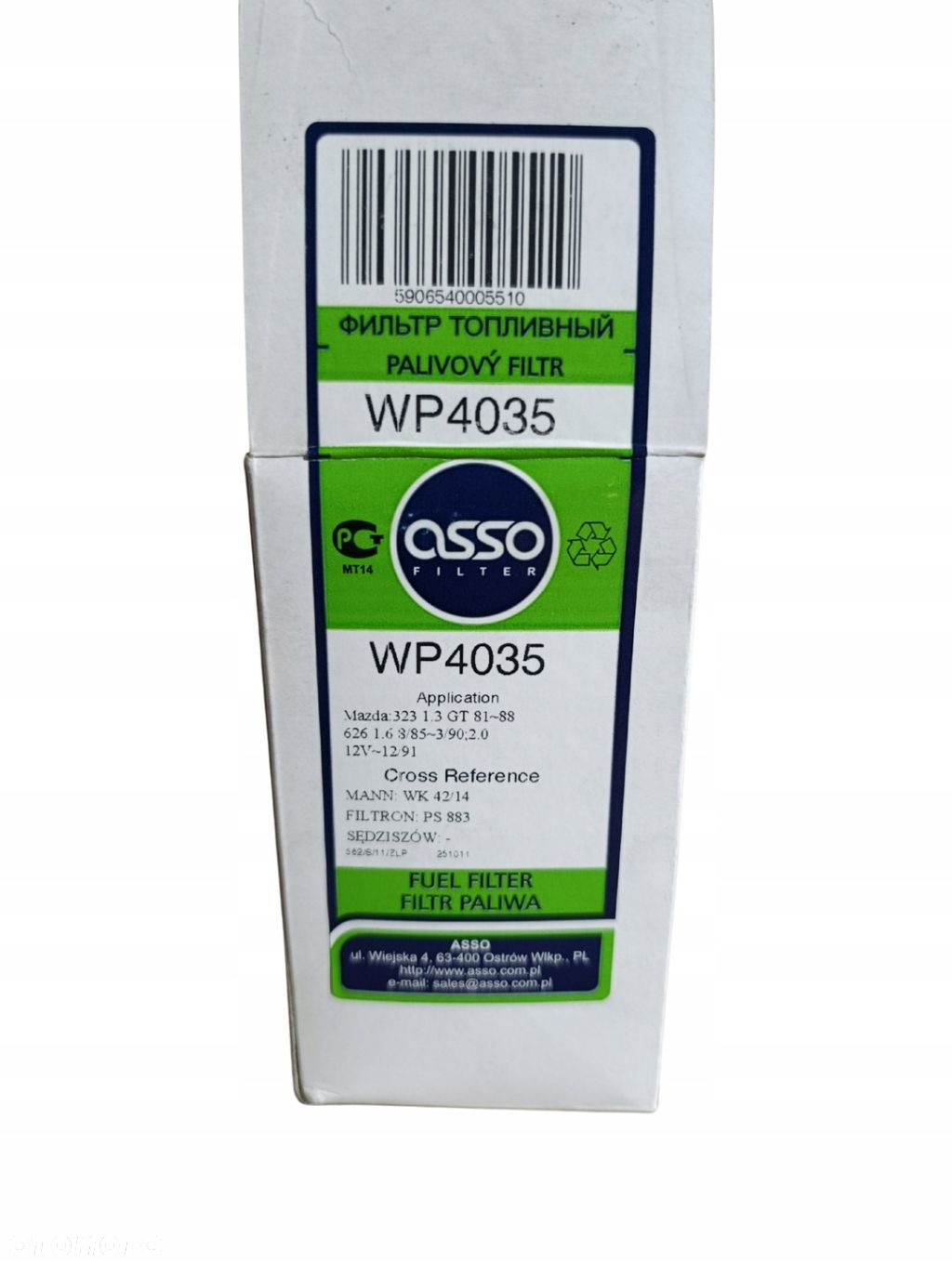 ASSO WP4035 FILTR PALIWA MAZDA 121 323 626 929 RX7 WK42/14 PS883 - 4