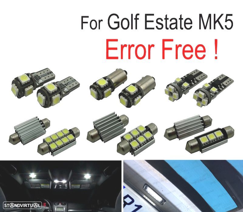 KIT COMPLETO 14 LAMPADAS LED INTERIOR PARA VOLKSWAGEN VW GOLF 5 ESTATE GOLF WAGON MK5 V 07-09 - 1