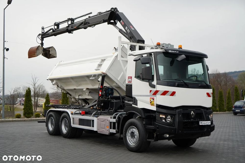 Renault C 430 / 6x4 / WYWROTKA 2 STRONNA / HYDROBURTA + HDS HIAB 211 EP-3 / EURO 6 / STEROWANIE RADIOWE / ROTATOR / ŁYŻKA - 11