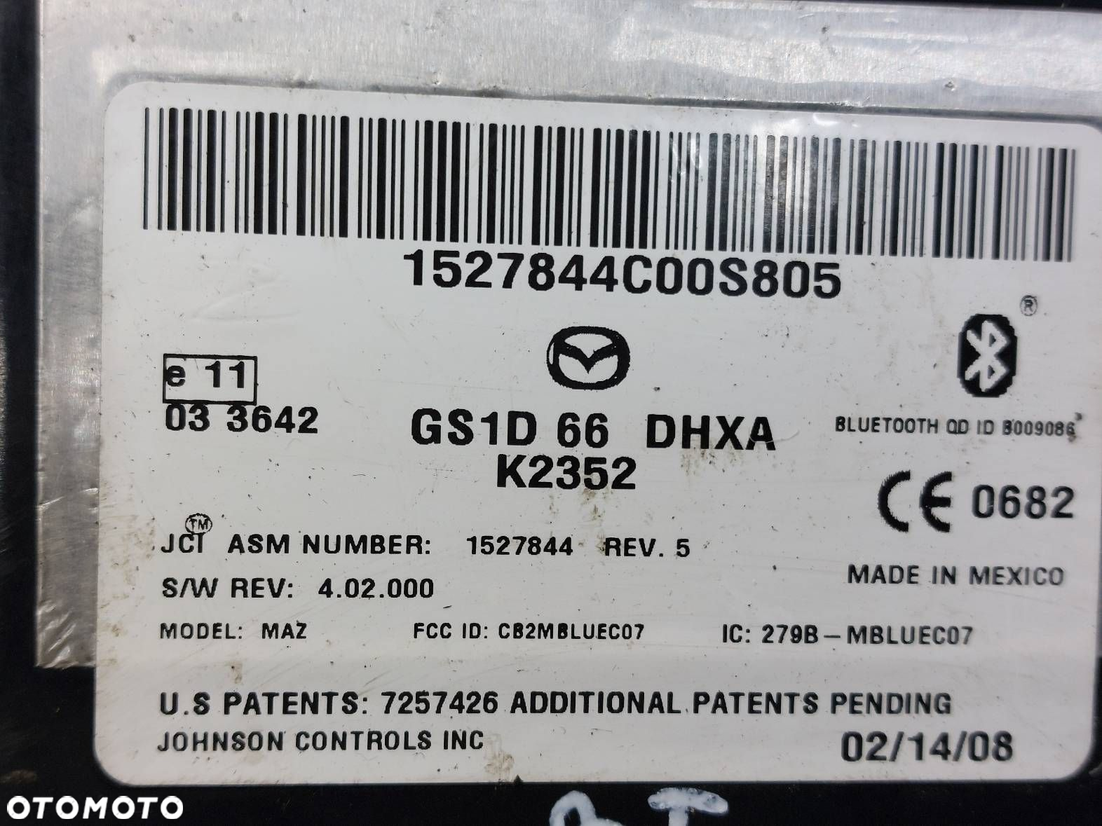 MODUŁ BLUETOOTH MAZDA 6 II GH GS1D-66DHXA - 2