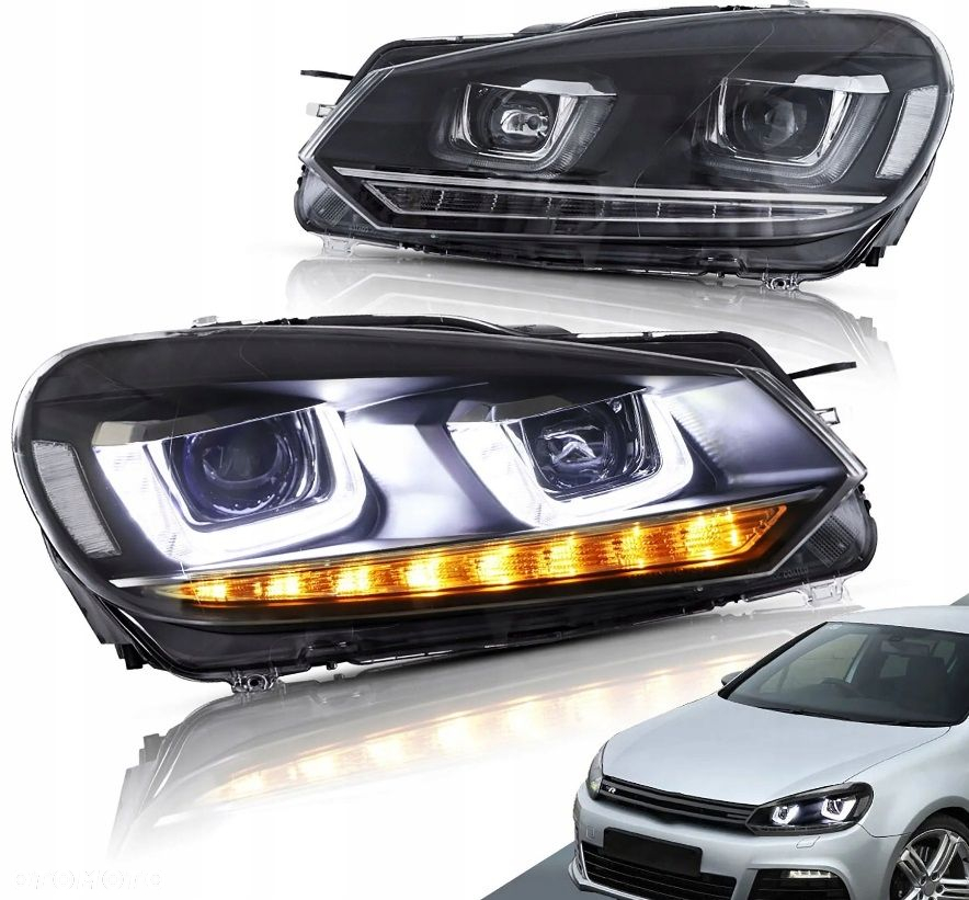 Reflektor Lampa kpl Vland Diody Soczewka Tuning Xenon-look VW Golf VI 6 5k0 - 4