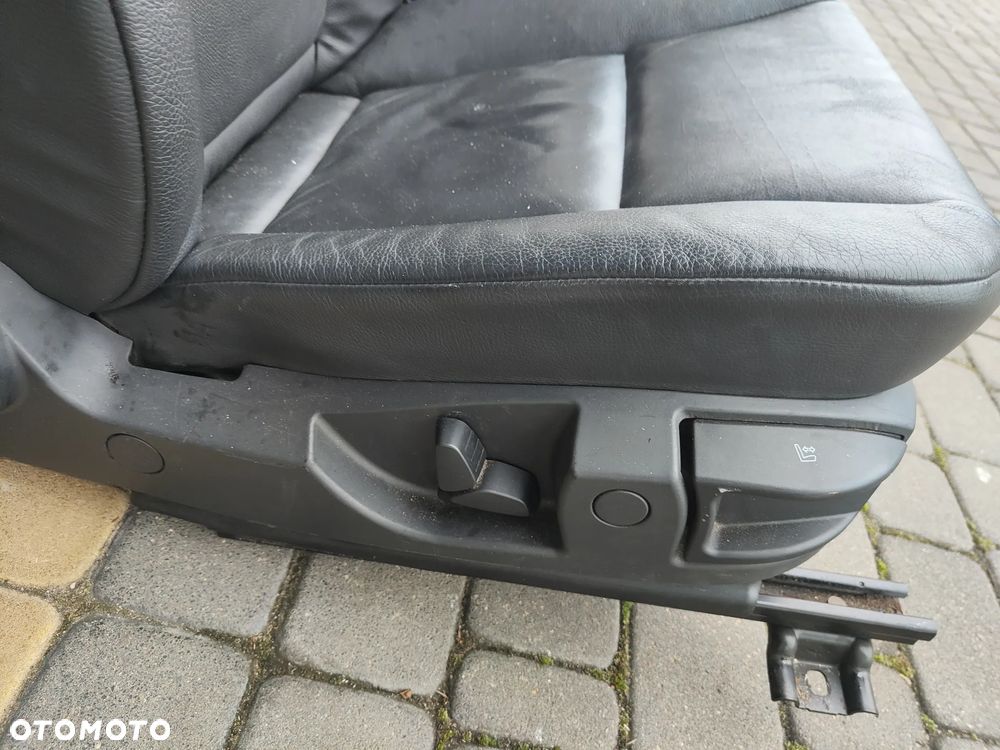 BMW E60 E61 Fotel prawy pasażera Skórzany Grzany Czarny - 8