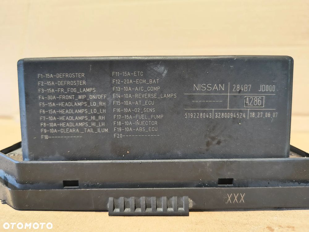 Skrzynka bezpieczników moduł BSINissan QashQai 1.5 dci  08r.  284B7JD000 - 4