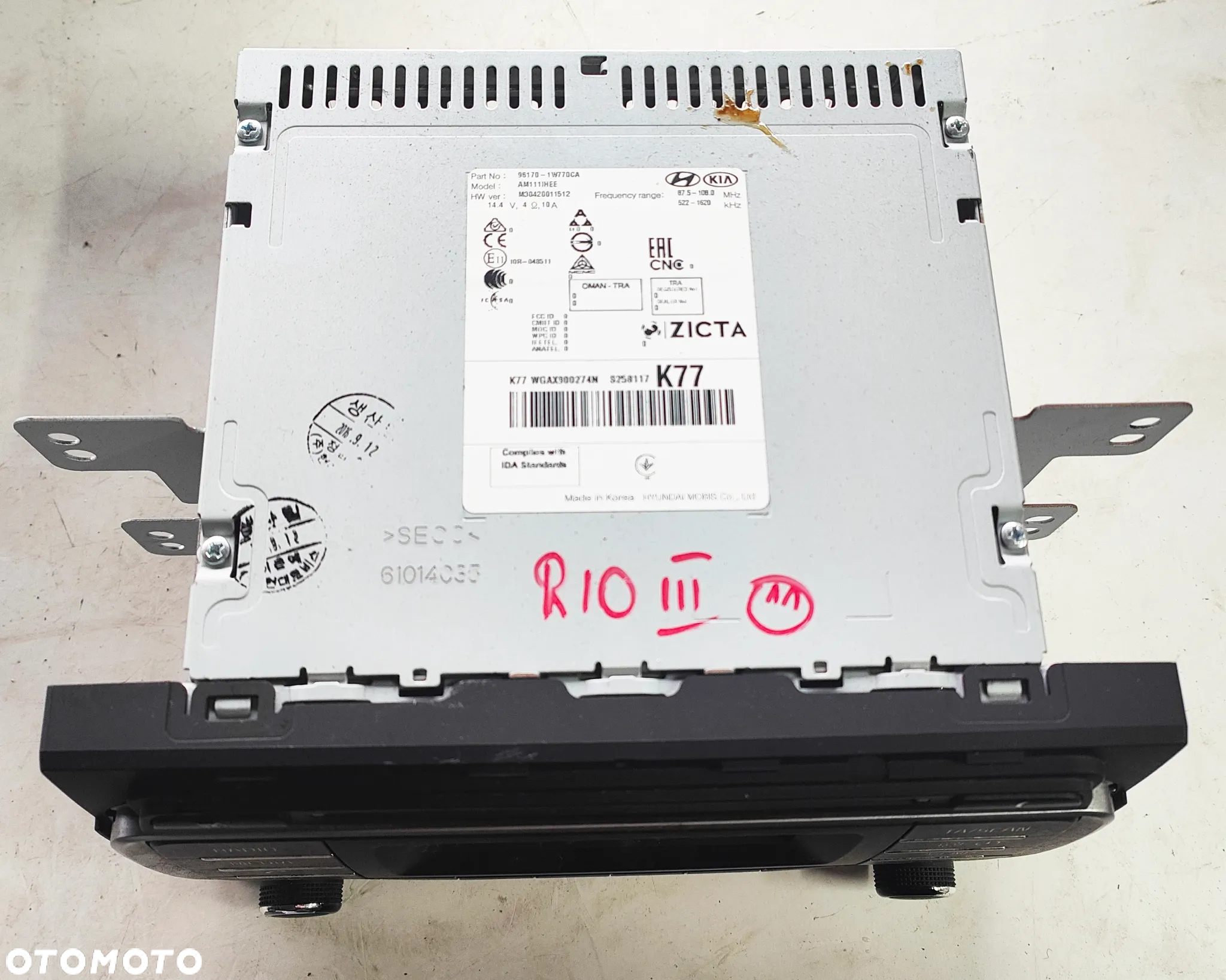 KIA RIO III 16r RADIO CD 850201W000 - 2