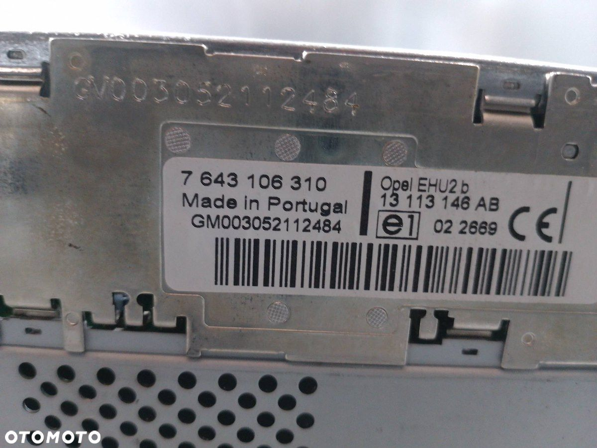 RADIO CD OPEL VECTRA C 13113146AB   7643106310   13178765 - 7