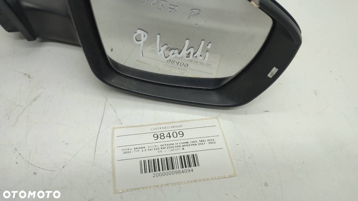 LUSTERKO PRAWE SKODA OCTAVIA III EUROPA 9 PIN - 4