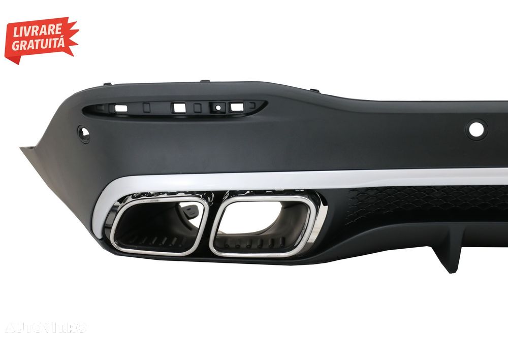 Difuzor Bara Spate cu Ornamente Evacuare Crom Mercedes GLE W167 SUV (2019-Up) GLE - livrare gratuita - 3