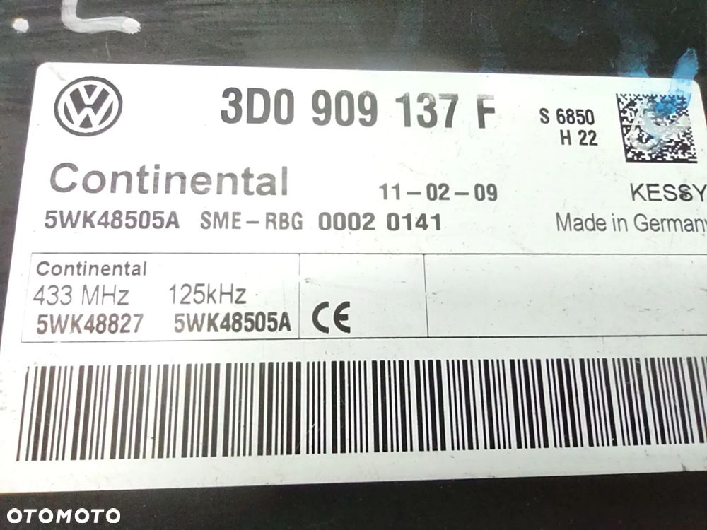 MODUŁ STEROWNIK KOMFORTU KESSY 3D0909137F VW PHAETON 3D TOUAREG 7L ORYGINAŁ - 3