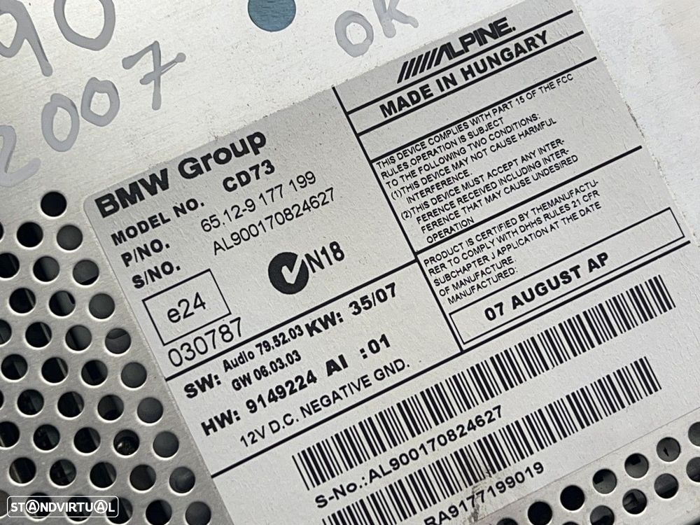 Rádio BMW 3 (E90) REF. 65129177199 - 4