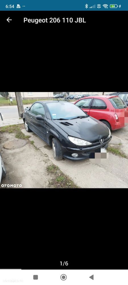 Peugeot 206CC 2005r. , kompletny , zarejestrowany z uszk.sprzeglem - 1