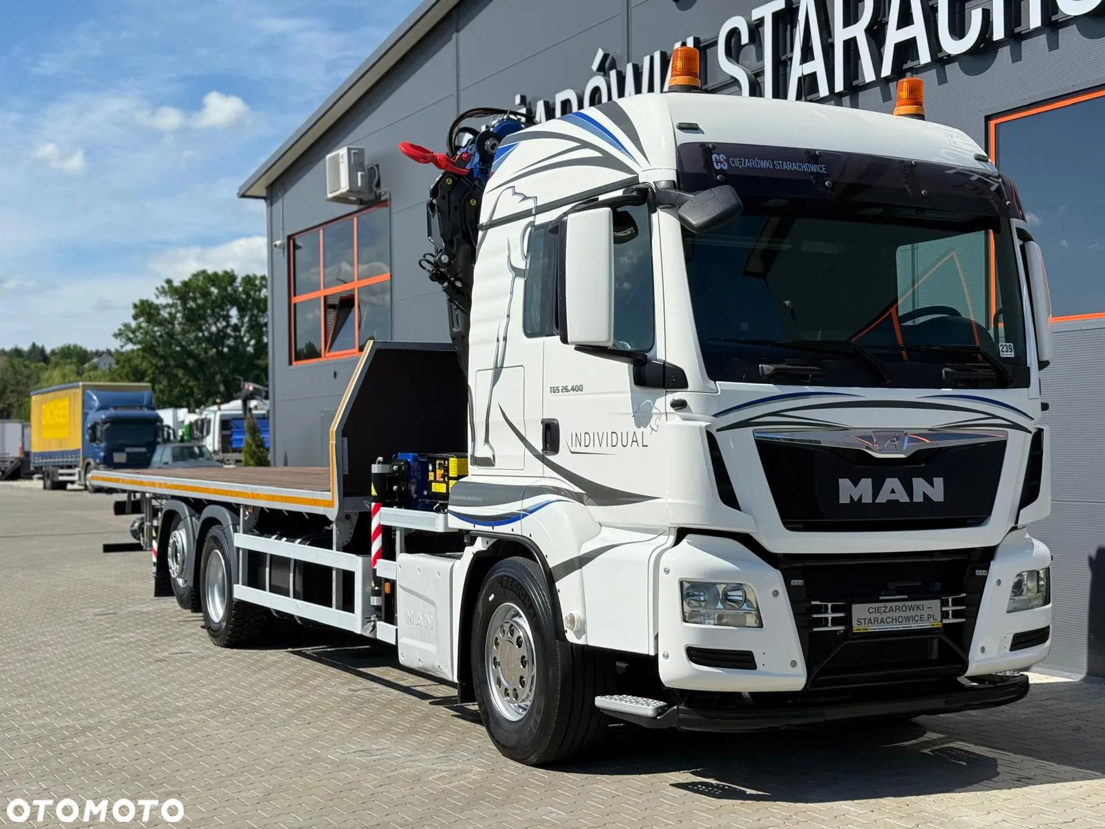 MAN TGS TGX 26.400 // E6 // 6x2 // platforma + FASSI F455RA.2.25 // Do przewozu kontenerów dzwig żuraw HDS kran crane laweta - 9
