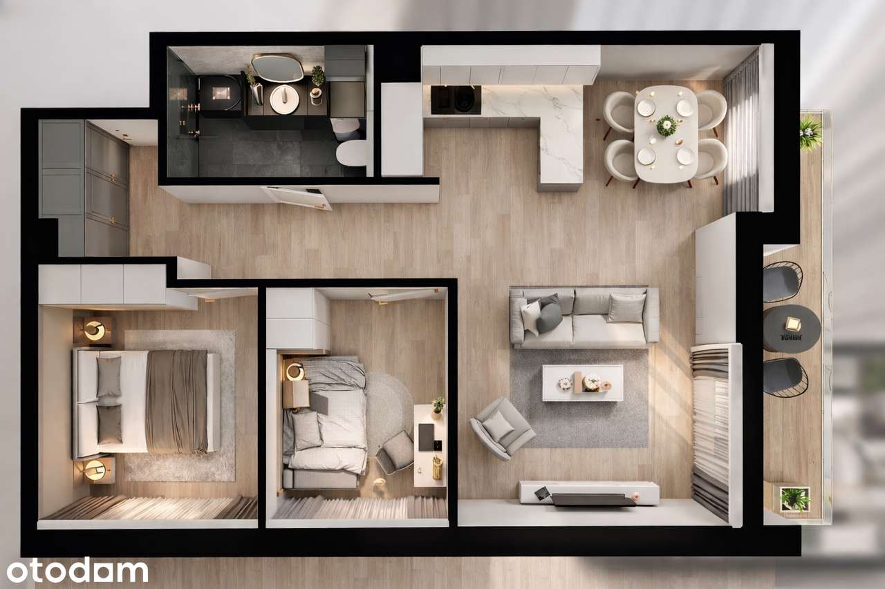 3-pokojowe mieszkanie 55,93 m2 w ukończonej inwestycji