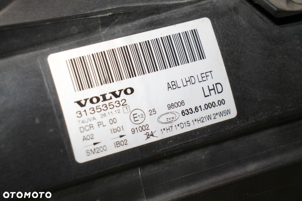 volvo v70 s80 xc70 lewy xenon skrętny, lewa lampa skrętna 31353532 europa - 5