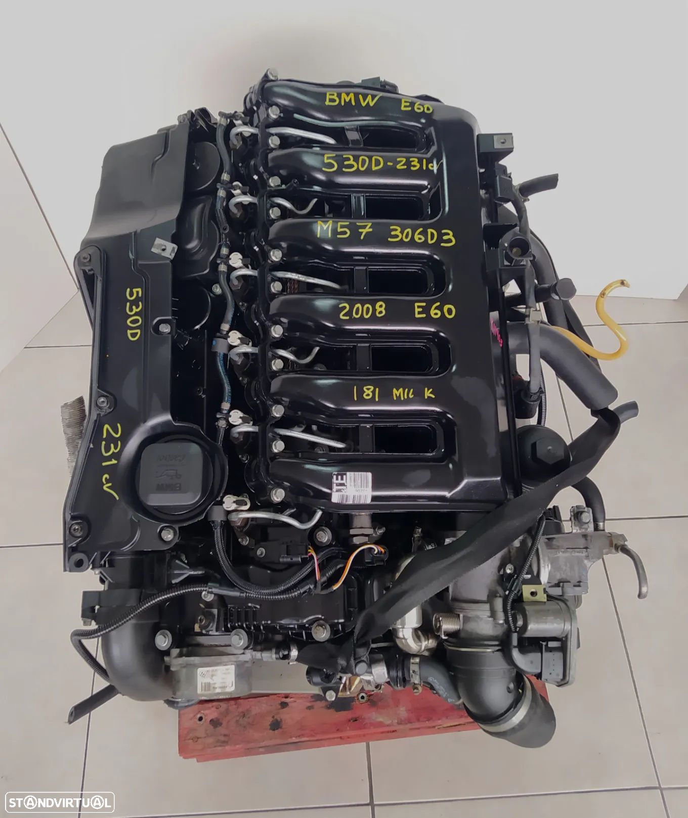 Motor Bmw 530D 231cv E60 M57 306D3 bloco aluminio caixa velocidades 6HP28 - 047w3e - 1