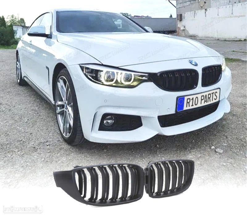 GRELHA FRONTAL BMW F32 F33 F36 LOOK M4 PRETO FOSCO - 1