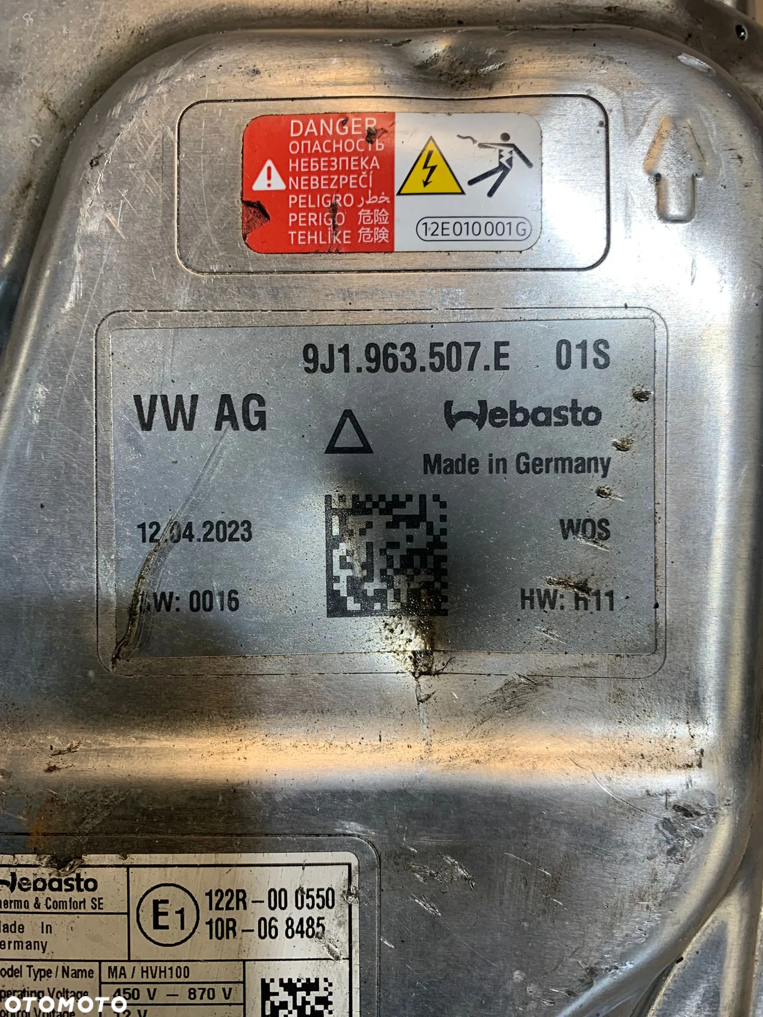 Moduł grzewczy ogrzewanie postojowe WEBASTO 9J1963507E Porsche Taycan 9J1  12V MA/HVH100 - 2