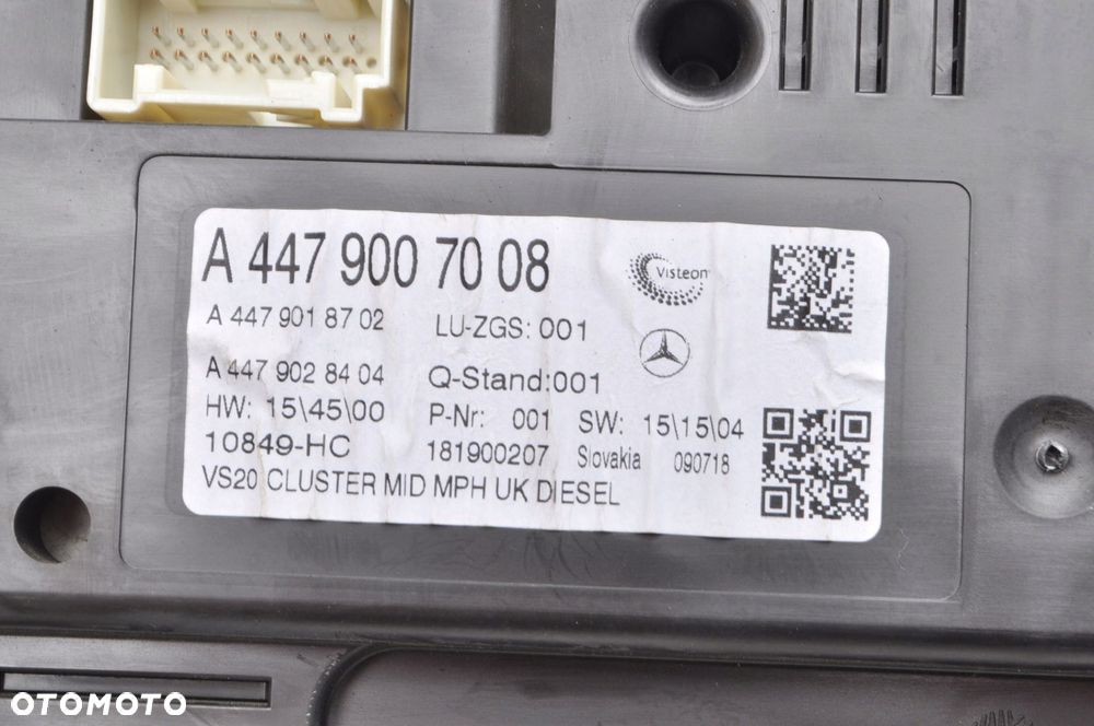 MERCEDES VITO W447 LICZNIK ZEGARY ANGLIK A4479007008 - 7