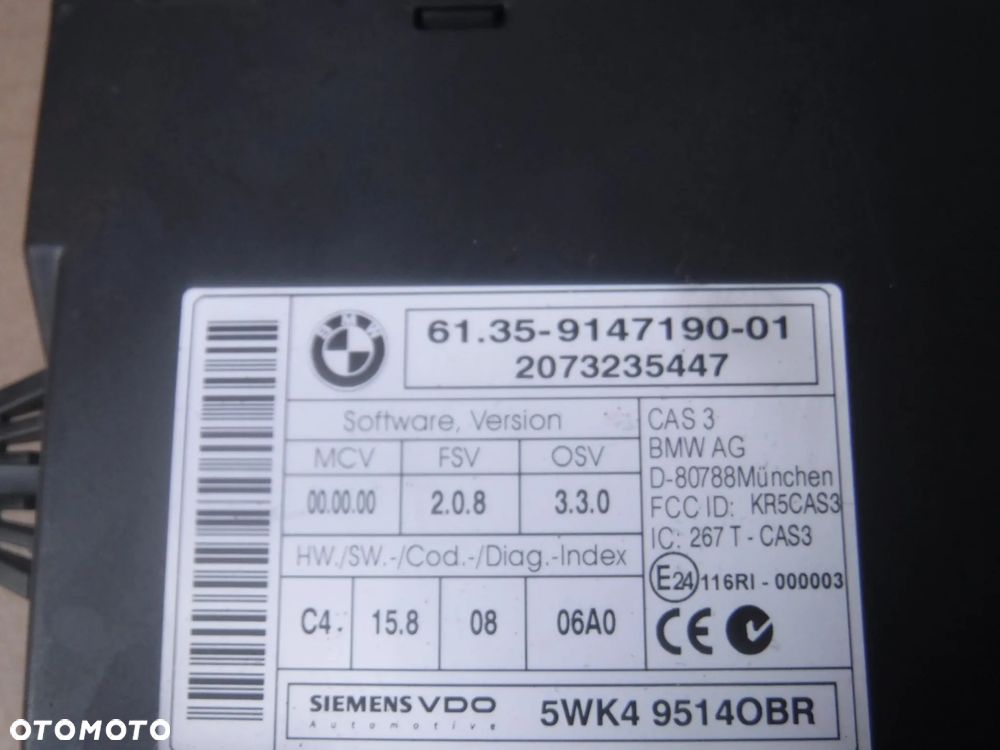 BMW X5 E70 X6 E71  modul sterownik CAS 9147190 - 2