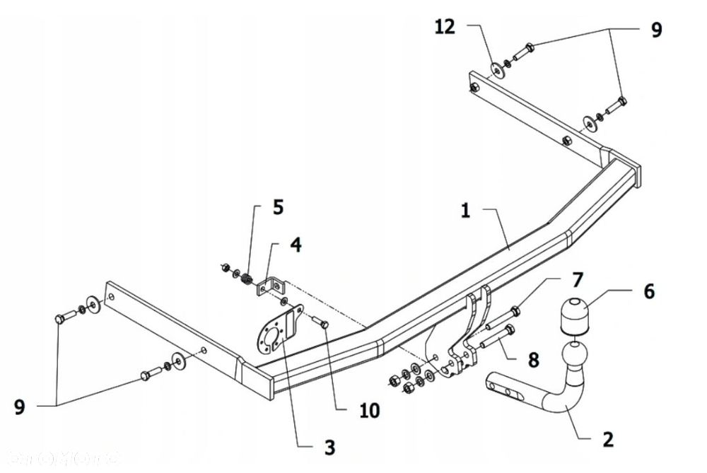 NOWY ORYGINAŁ HAK HOLOWNICZY Z MODUŁEM 7PIN  DO VW VOLKSWAGEN GOLF 5 V VARIANT KOMBI od 2007 do 2009 - 5