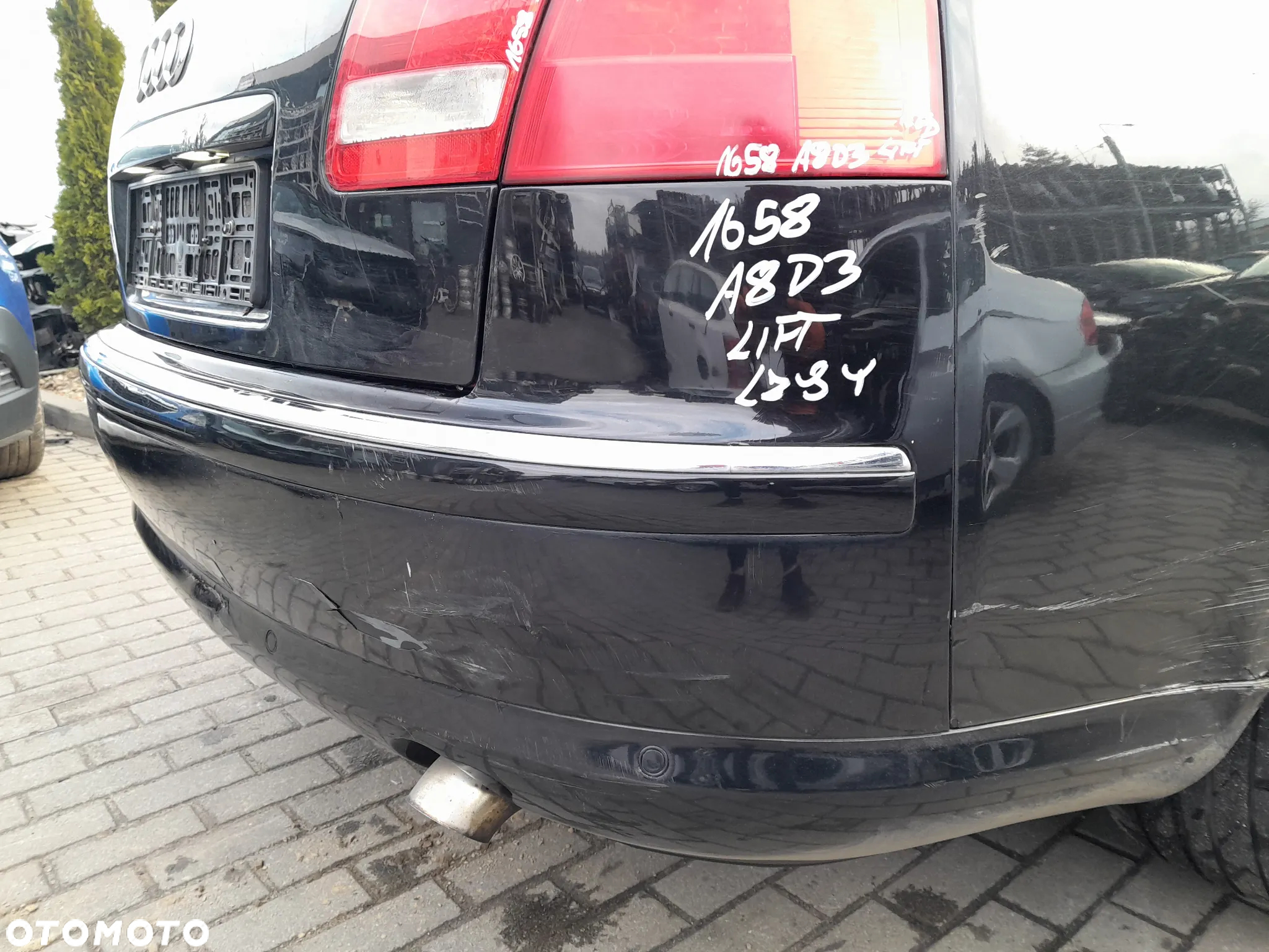 AUDI A8 D3 ZDERZAK TYLNY TYŁ PARKTRONIC PDC KOLOR: LZ9Y - 3