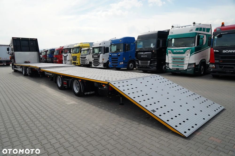 DAF XF 480 / ZESTAW TANDEM LAWETA / 15 ,6 M / SSC / PRZEJAZDOWY / NAJAZDY HYDRAULICZNE / STEROWANIE RADIOWE / WYCIAGARKA / OŚ PODNOSZONA / KLIMA POSTOJOWA - 18