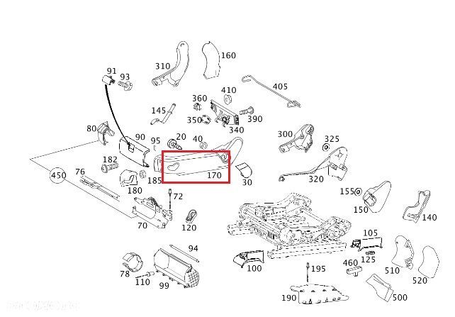MERCEDES W211 E-KL Oslona boczna fotela kierowcy czarna OE - 2