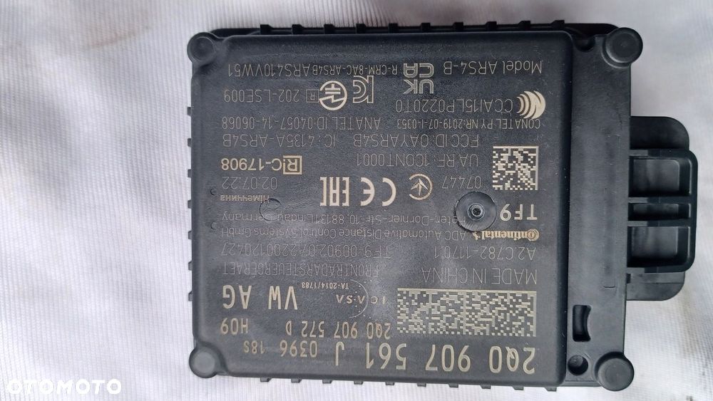 RADAR DISTRONIC SENSOR ACC 2Q0907561J VW AUDI SKOD - 1