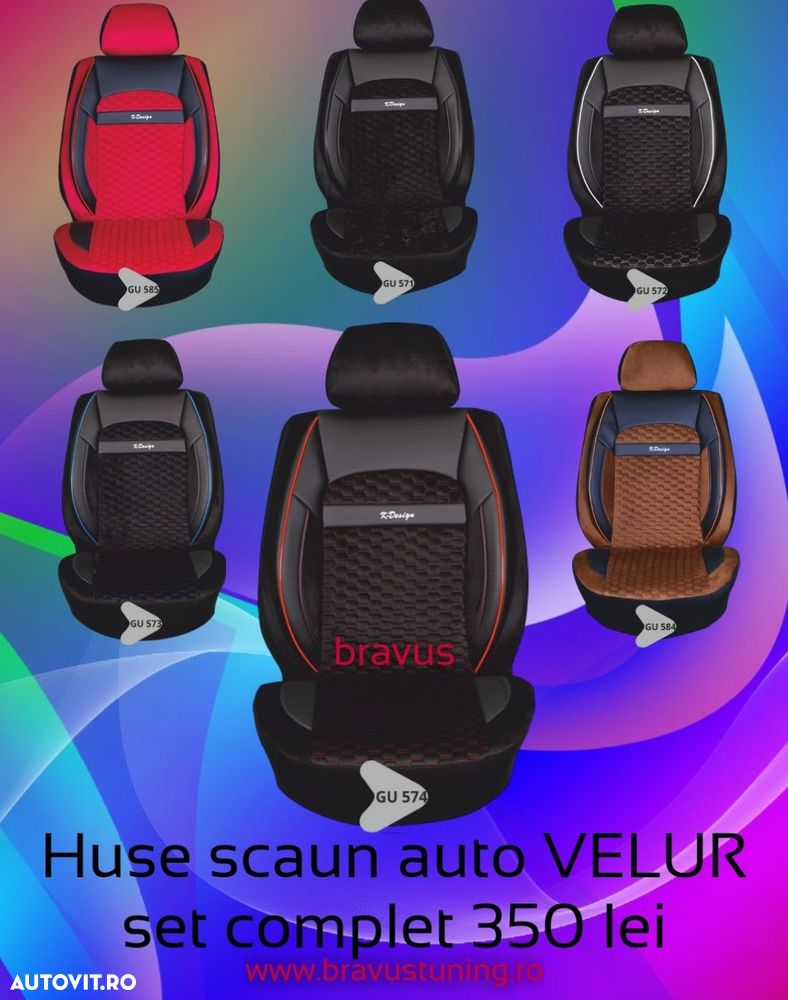 Huse scaun auto VELUR (tip Alcantara) Passat B5,B6,B7,B8 set complet - 4