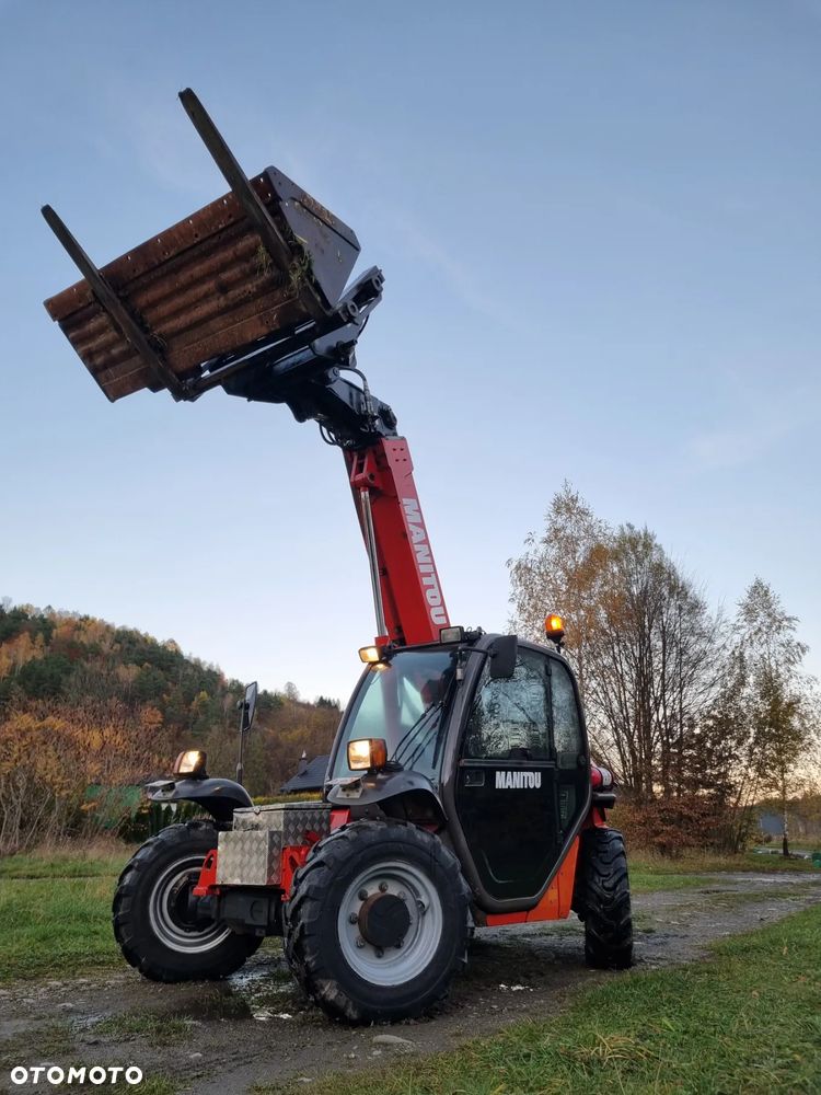 Manitou 523 MonoUltra Ładowarka teleskopowa 5m 2,3 tony Posuw wideł Hydr. łyżka Klima 2x kamera PERKINS z Komuny Norweskiej! Jak Nowa 3136 mtg Zero luzów wycieków SERWISY DEKRA - 3