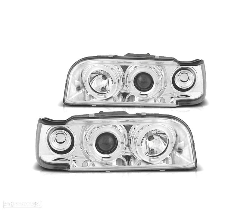 FAROIS FRONTAIS PARA VOLVO 840/850 92-96 FUNDO CROMADO*REVISADO* - 2