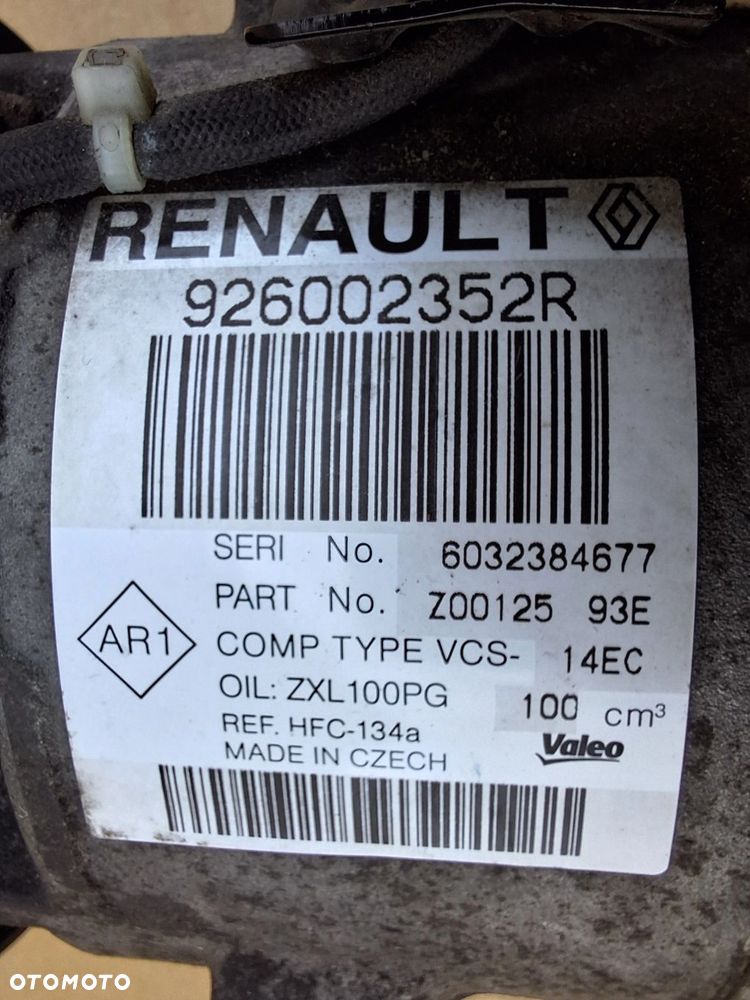 RENAULT CLIO IV CAPTUR SPRĘŻARKA KOMPRESOR KLIMATYZACJI ORYG. 926002352R - 8