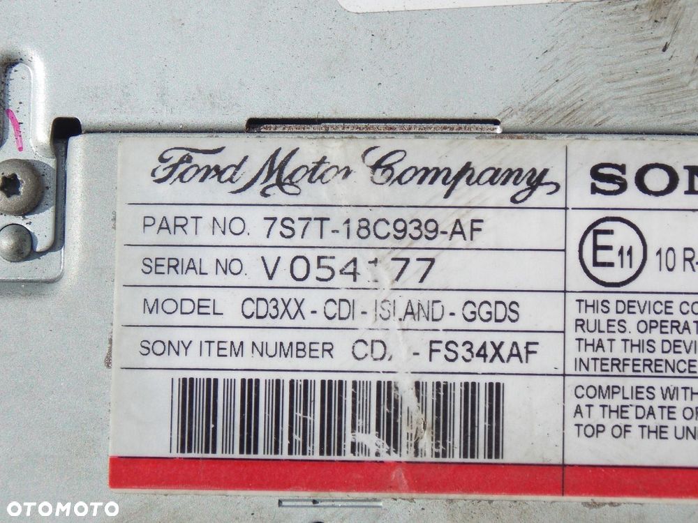 radio cd ford mondeo mk4 7s7t-18c939-af - 2